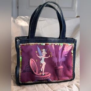 Vintage Disney Tinker Bell Denim Handbag. Beaded dress,sequin accents